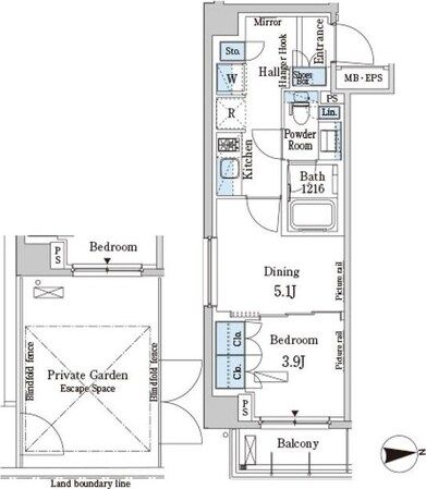 パークアクシス市谷加賀町の物件間取画像